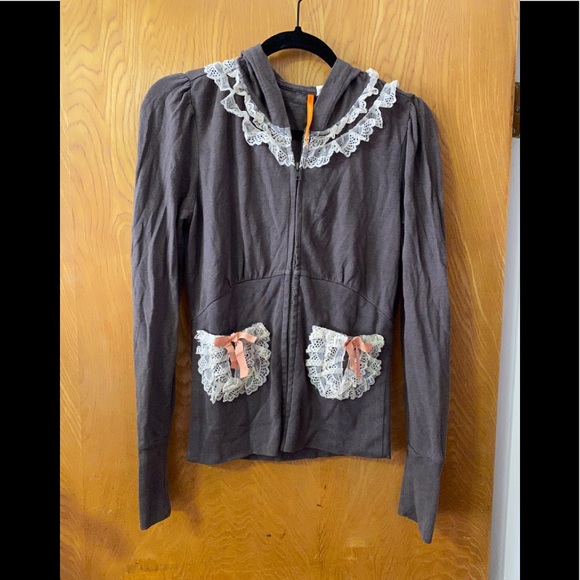 Anthropologie Jackets & Blazers - Anthropologie sweet lace full zip hoodie S